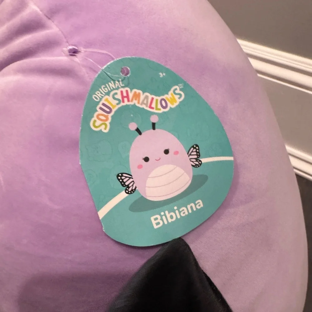 NWT Squishmallows 16in Lavender Butterfly Soft Plush Pillow Stuffed Animal Girl - Picture 5 of 7